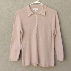 LOFT Beige Collared Sweater Top